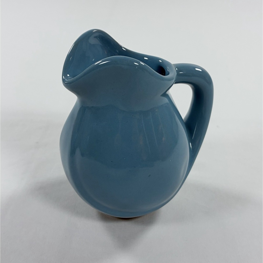 Always Azul Pottery Villa Grove Colorado Blue Glazed 5" Creamer Pitcher Vase Art
